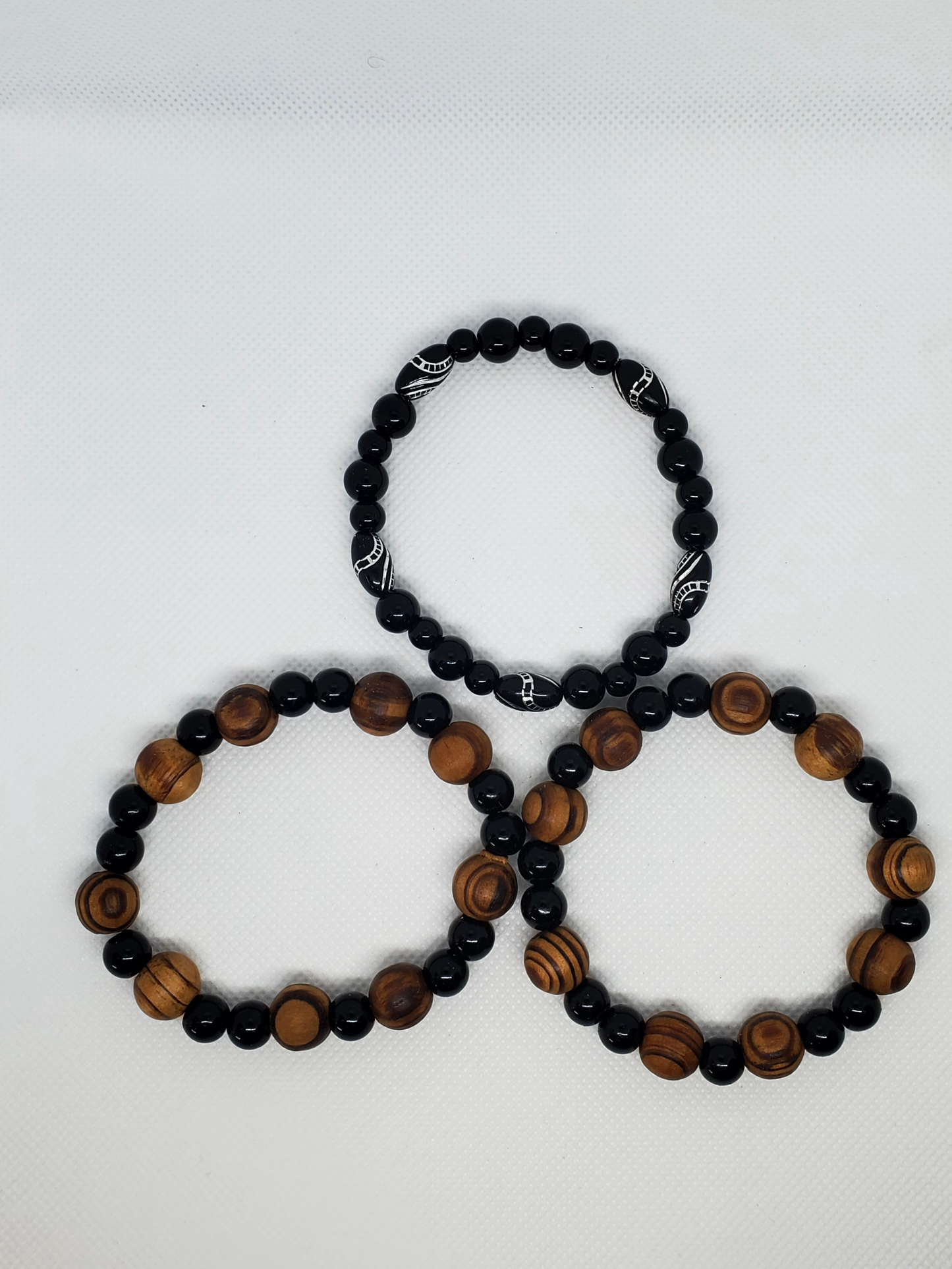 Swirly Wood Bead Bracelet