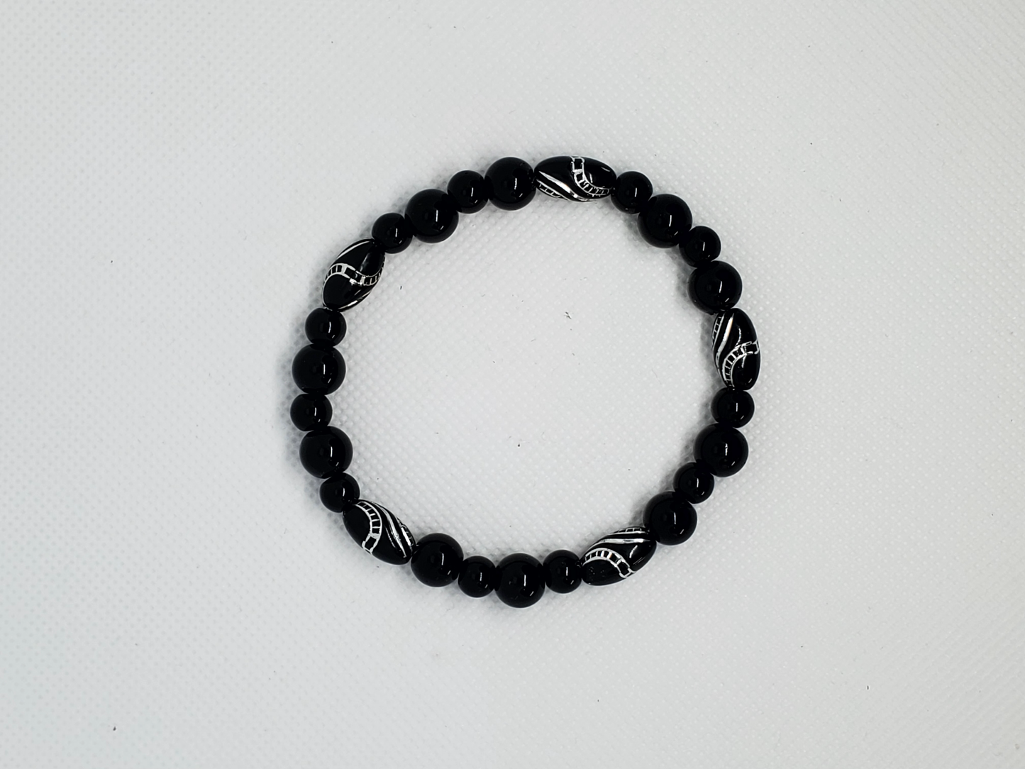 Swirly Wood Bead Bracelet
