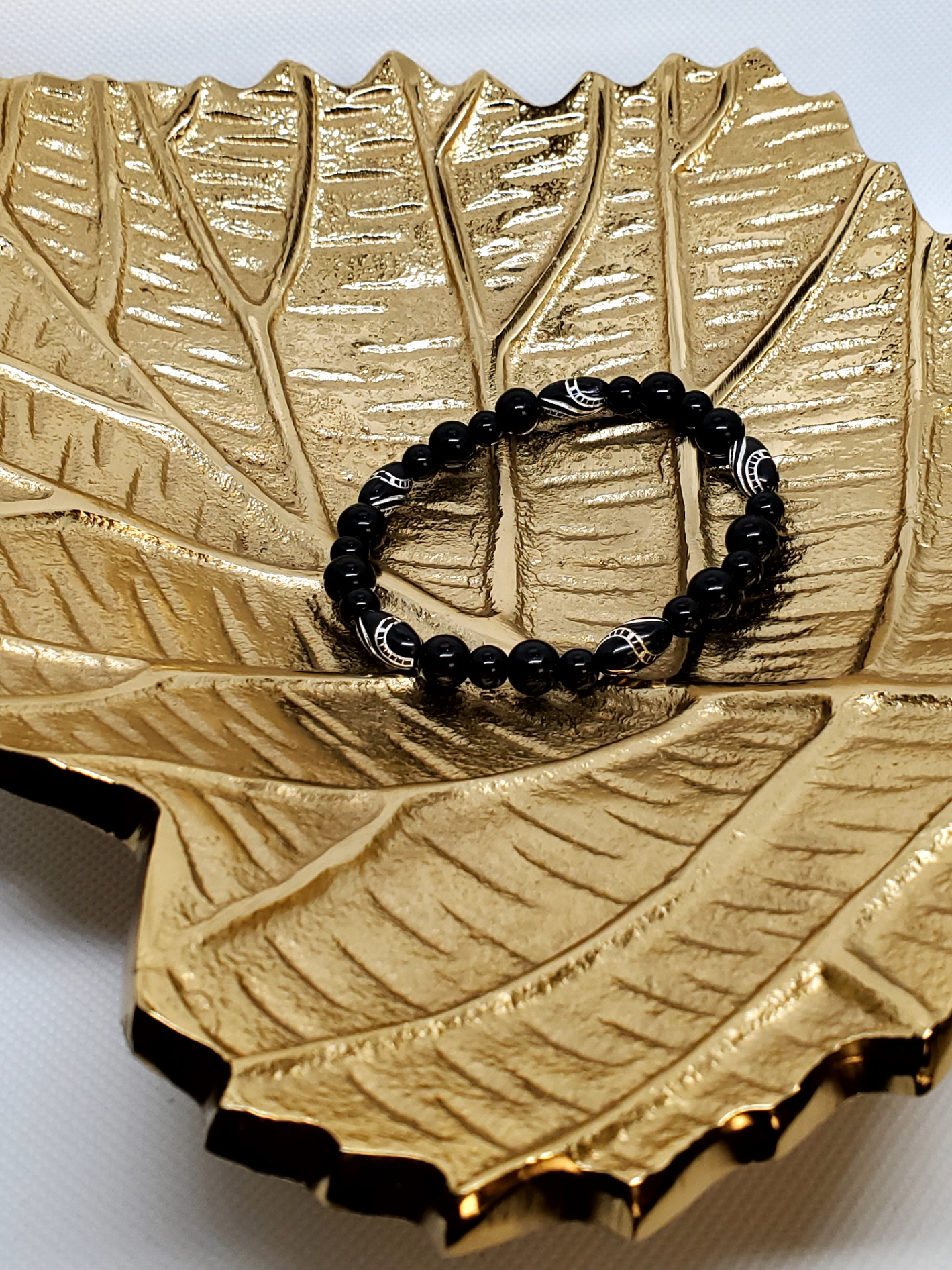 Swirly Wood Bead Bracelet