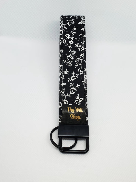 Floral Noir Wristlet