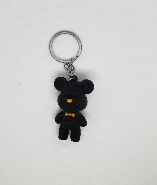 Midnight Cuddles Bear Charm Keychain