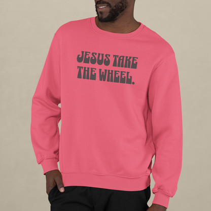 Jesus Take the Wheel Midweight Crewneck Sweatshirt