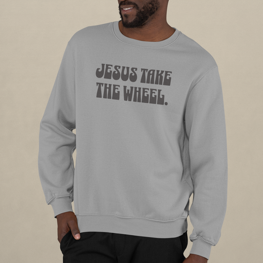 Jesus Take the Wheel Midweight Crewneck Sweatshirt