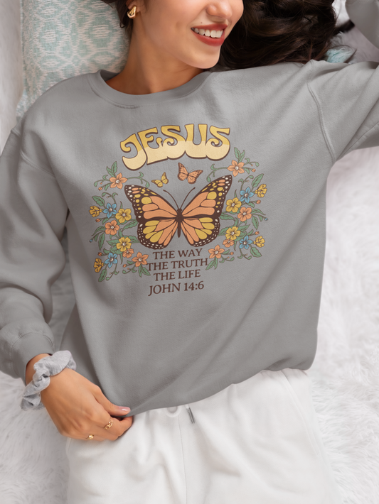 Jesus The Way Midweight Crewneck Sweatshirt