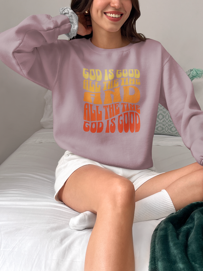 God is Good Midweight Crewneck Sweatshirt